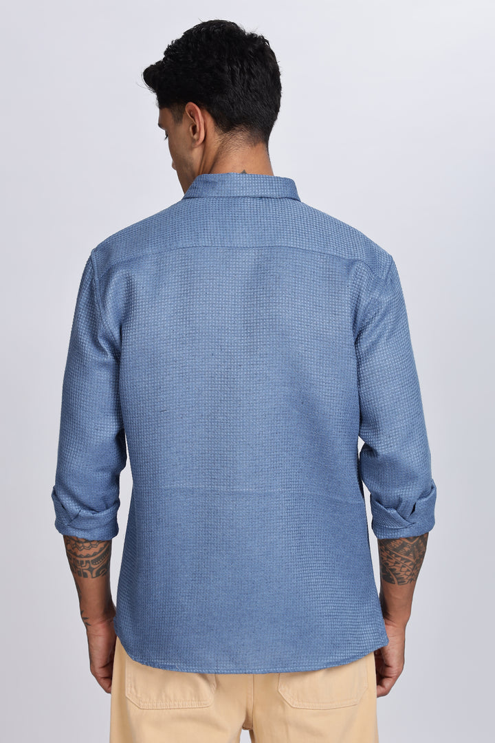 Turquoise : Textured Fabric Shirt