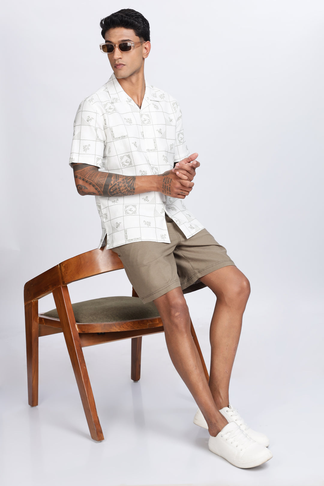 Plaid Cuban Textured fabric Shirt
