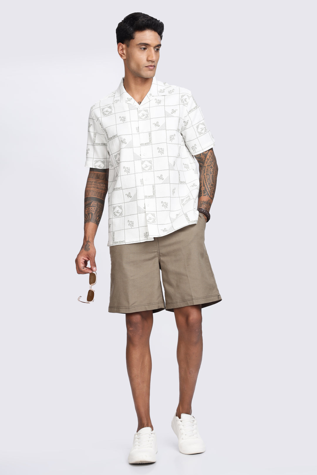 Plaid Cuban Textured fabric Shirt