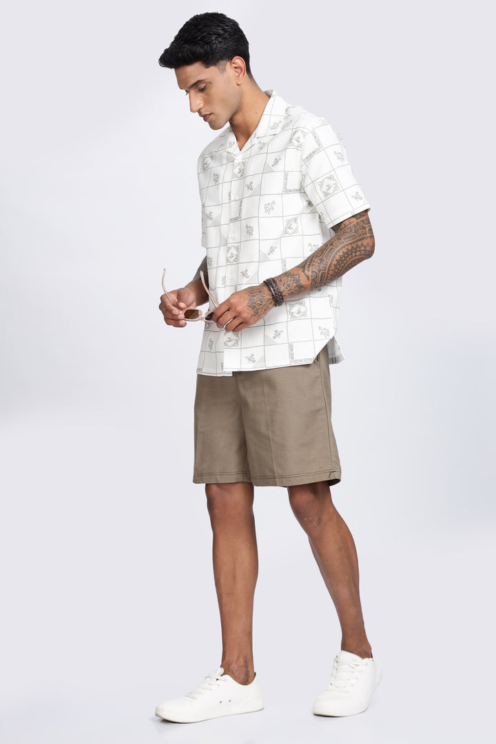 Plaid Cuban Textured fabric Shirt
