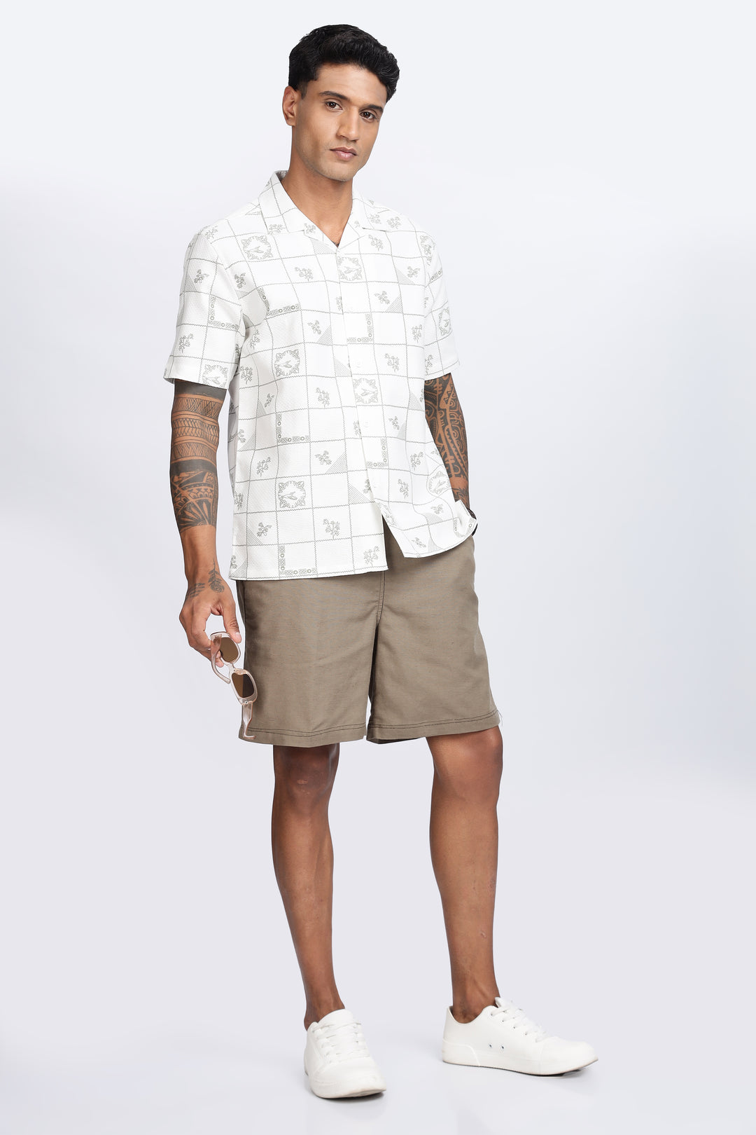 Plaid Cuban Textured fabric Shirt