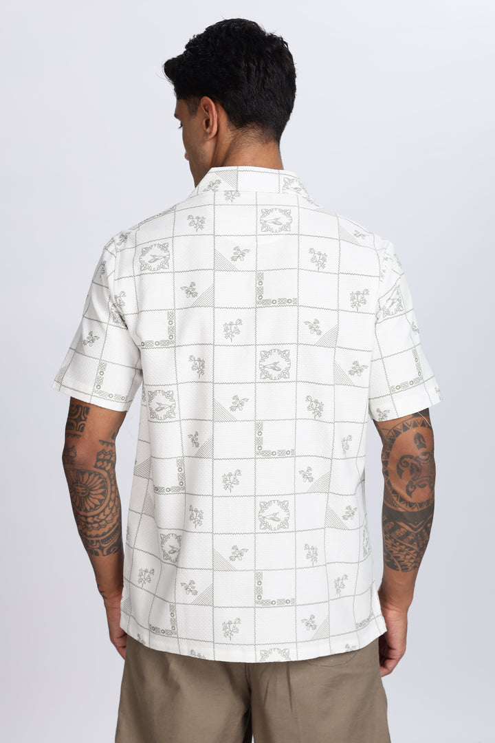 Plaid Cuban Textured fabric Shirt