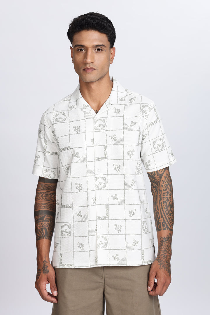 Plaid Cuban Textured fabric Shirt