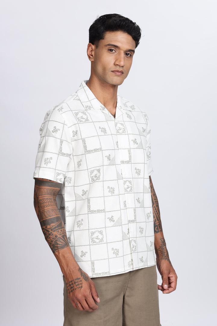 Plaid Cuban Textured fabric Shirt
