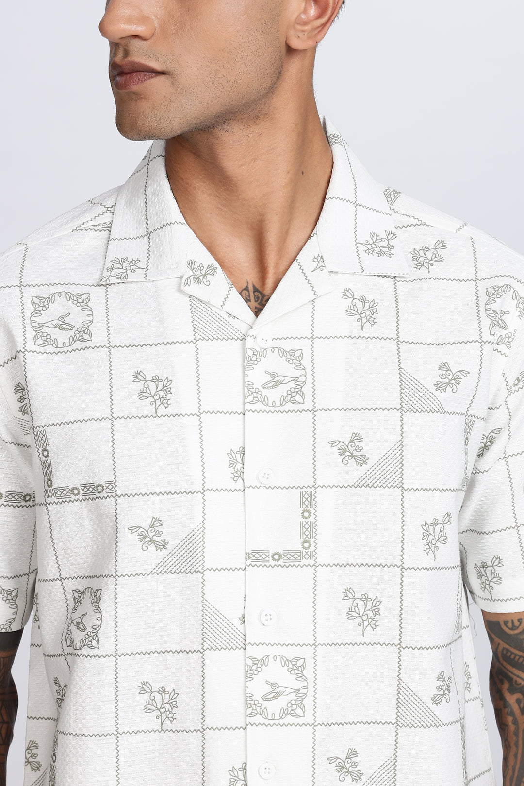 Plaid Cuban Textured fabric Shirt