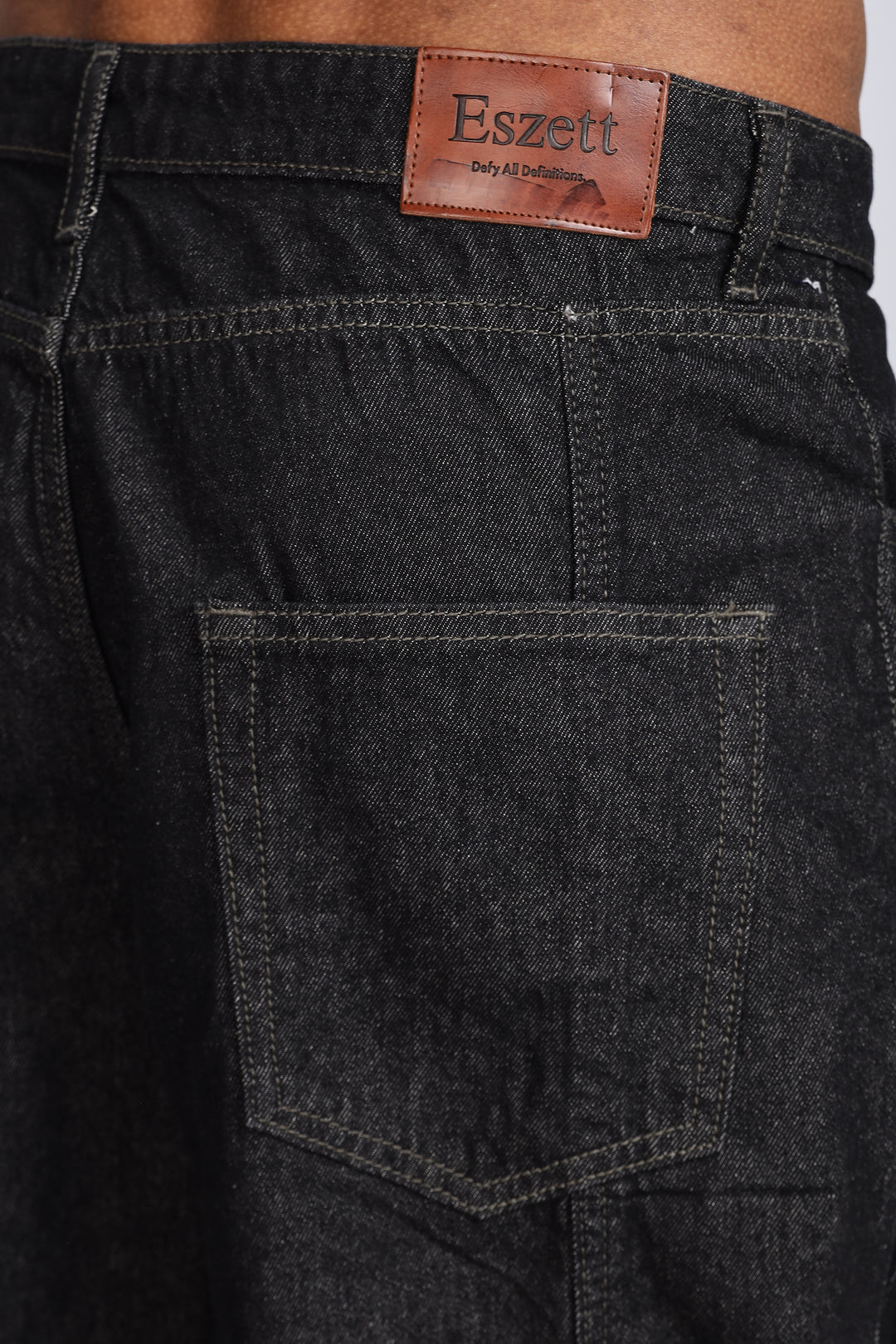 Coal Black Baggy Cargo Pants