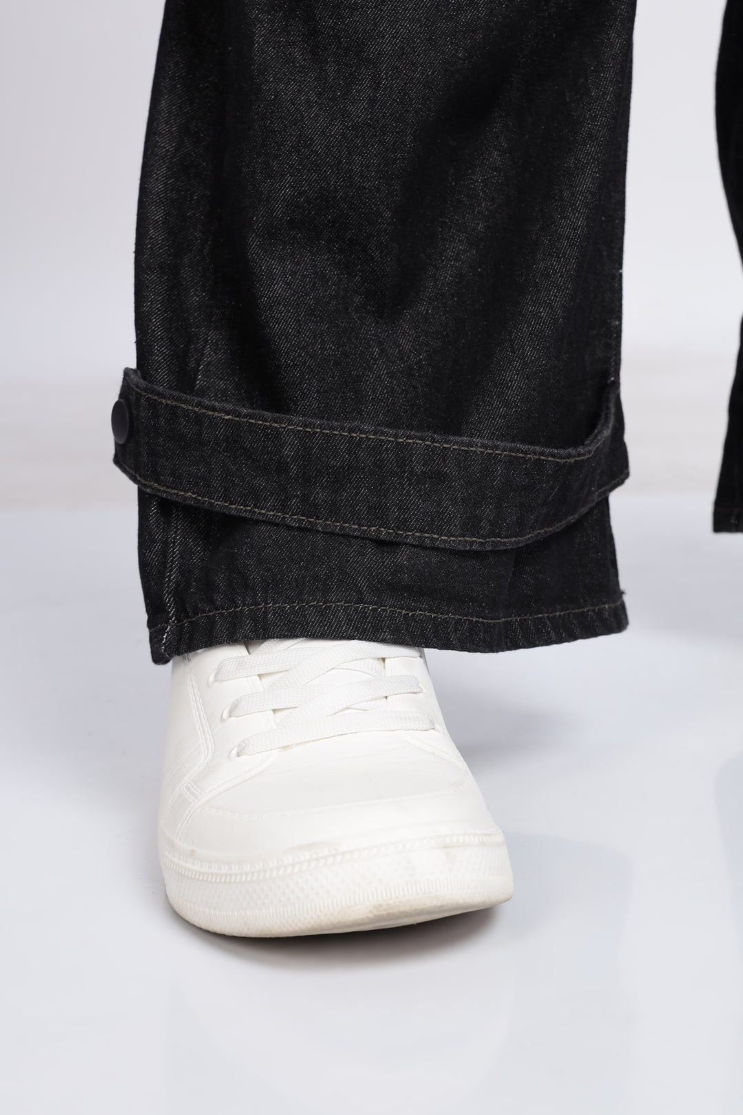 Coal Black Baggy Cargo Pants