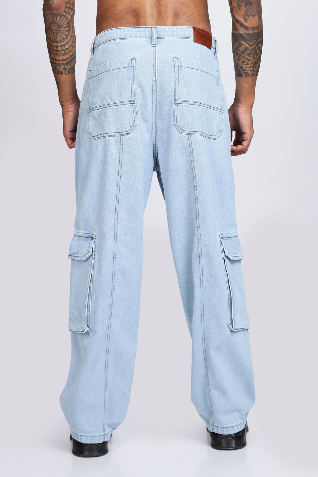 Glacial Blue Baggy Cargo Pants