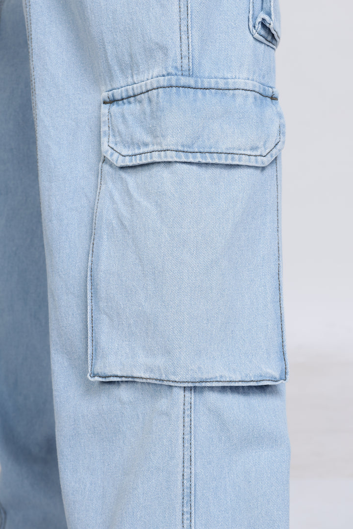 Glacial Blue Baggy Cargo Pants