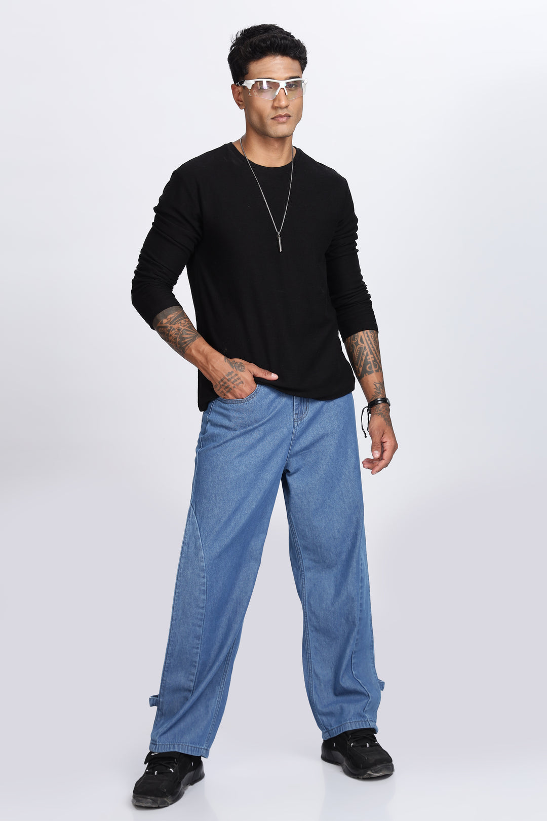 Twin- Flap Blue Cargo Pants
