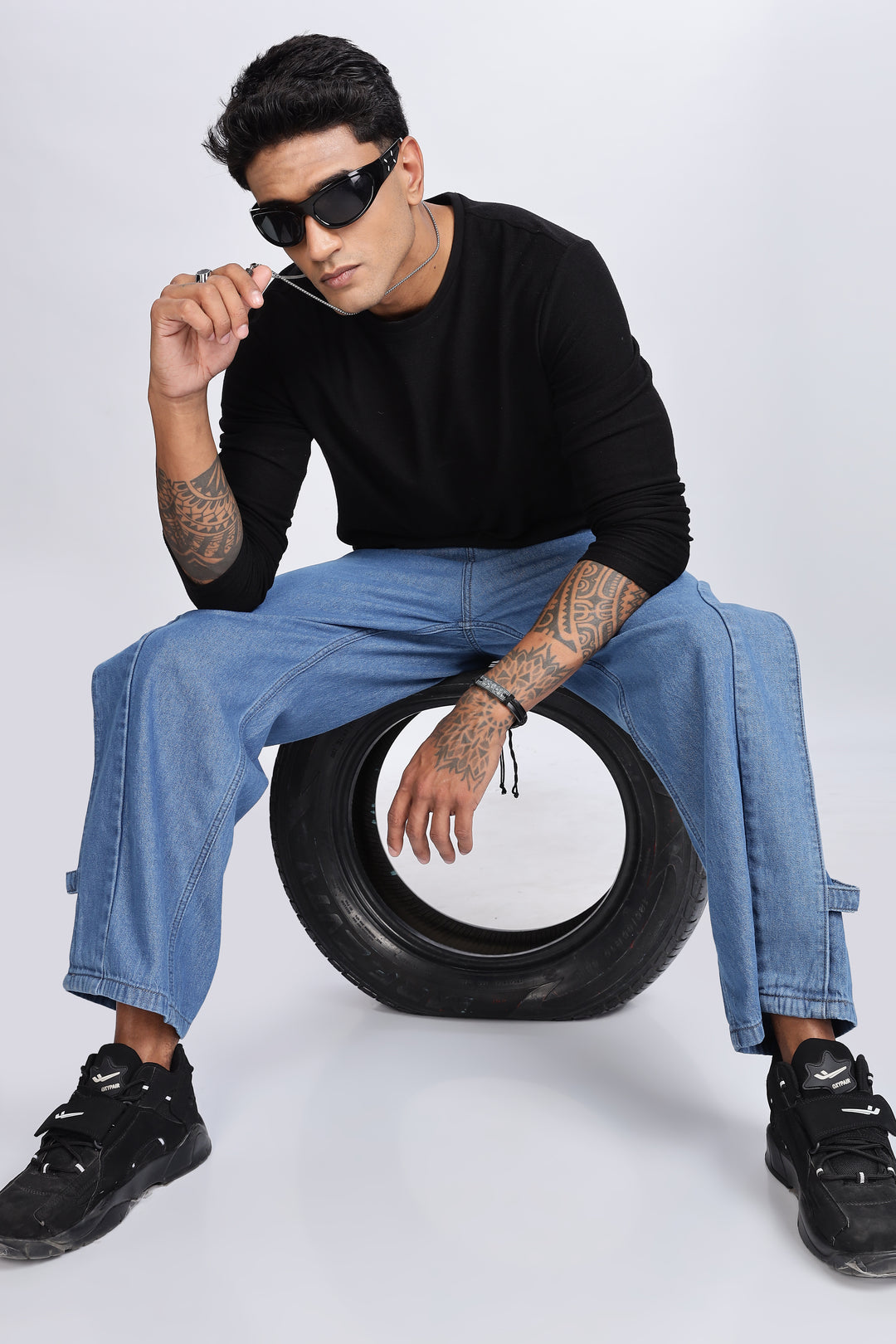 Twin- Flap Blue Cargo Pants