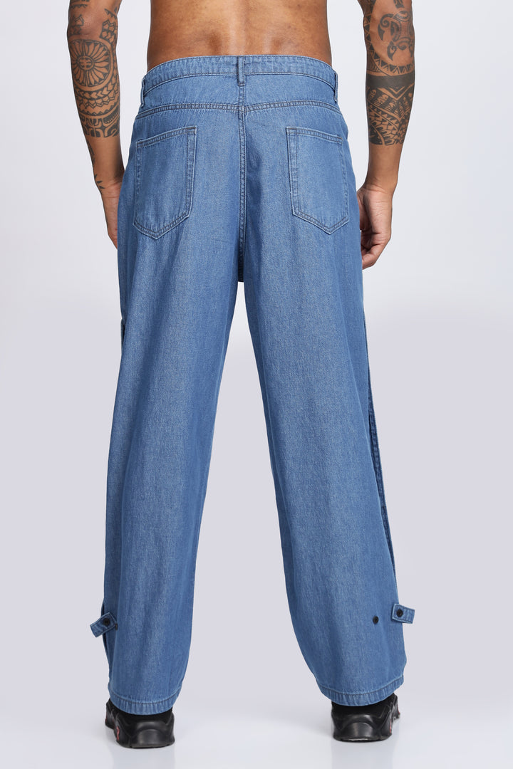 Twin- Flap Blue Cargo Pants