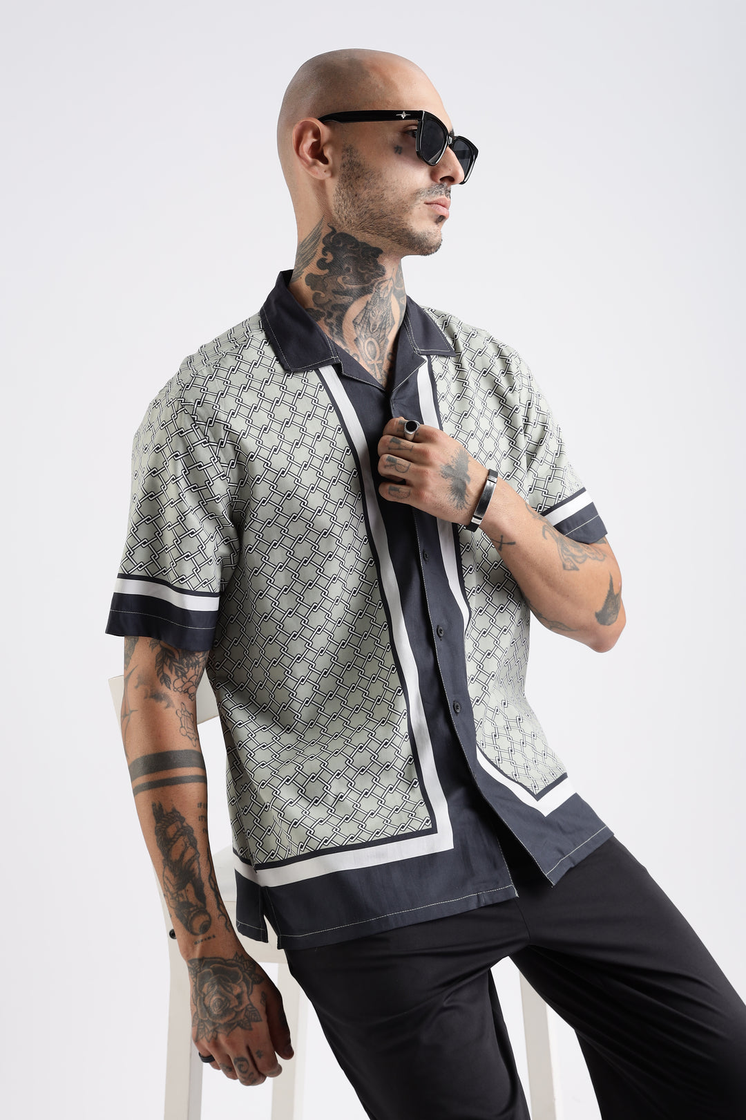 Classic: Mint Green Square Cuban Shirt