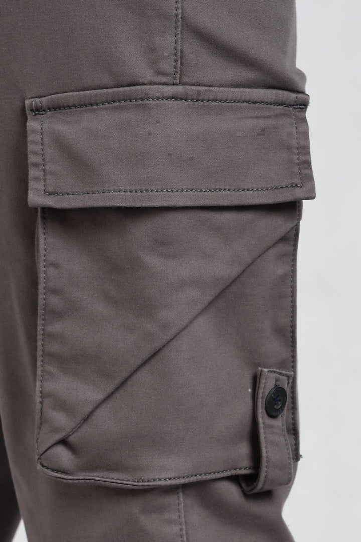Street: Grey Cargo Regular Fit Pant