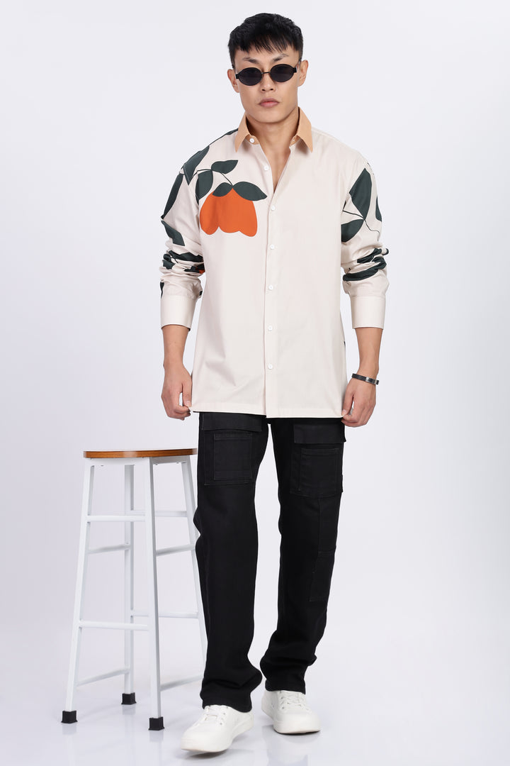 Classic: Orange Floral Printed Shirt