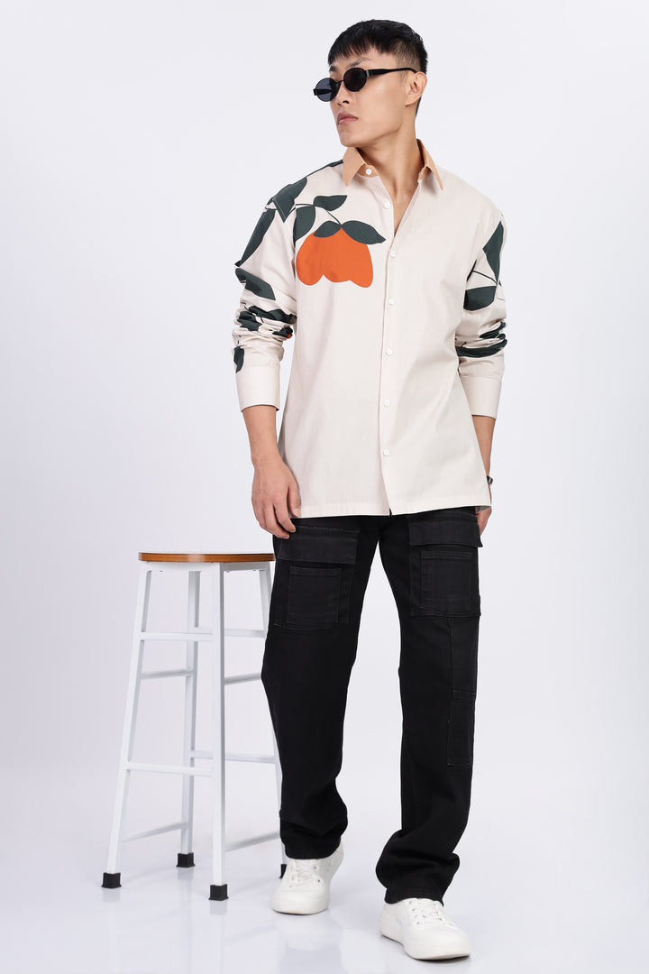 Classic: Orange Floral Printed Shirt