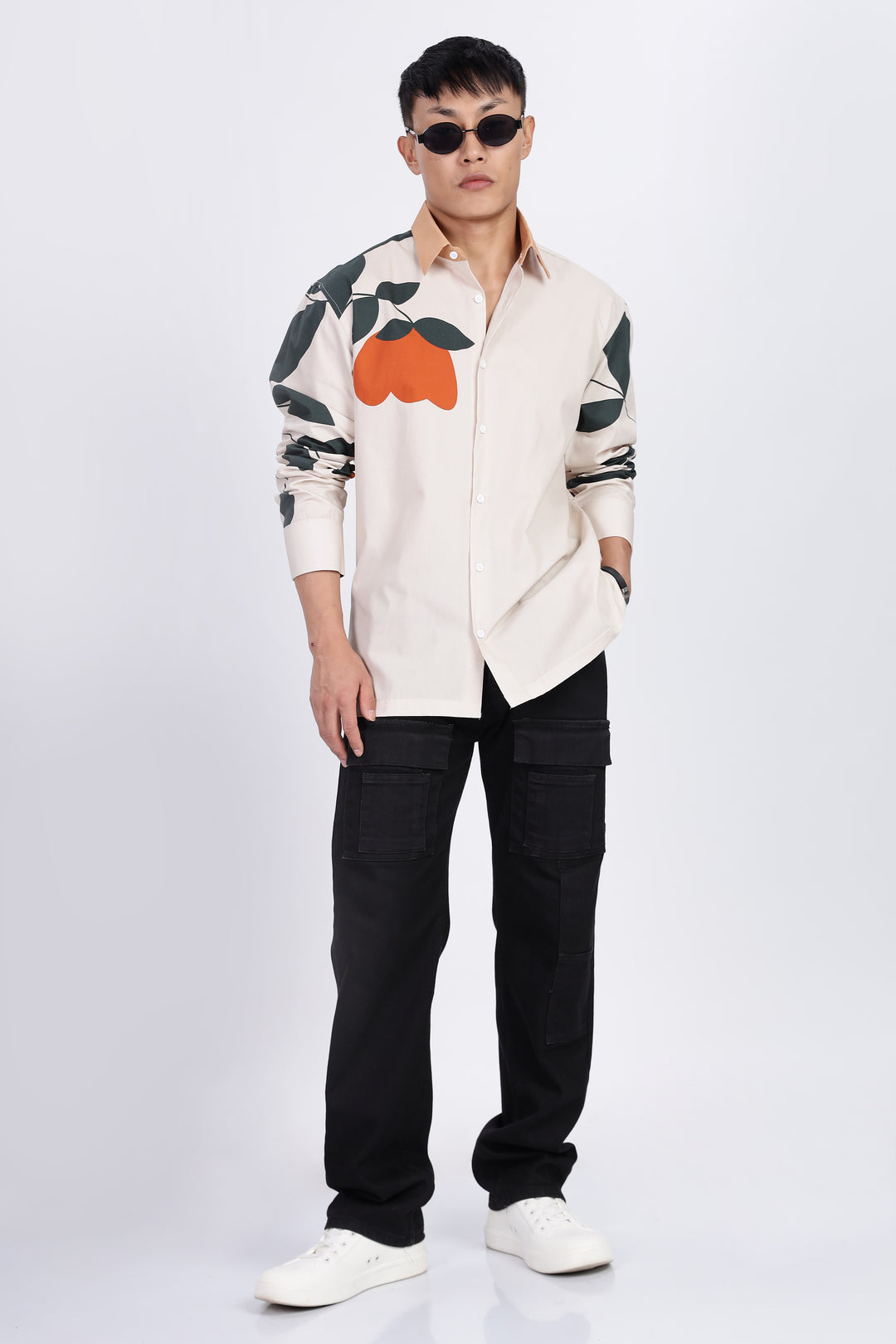 Classic: Orange Floral Printed Shirt