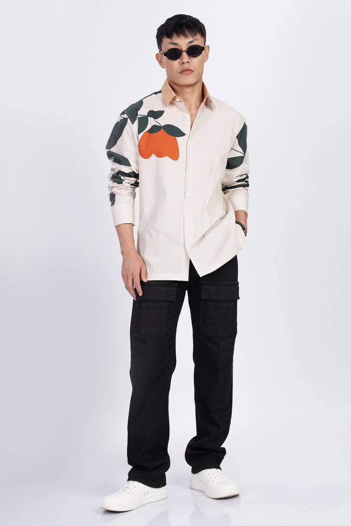 Classic: Orange Floral Printed Shirt