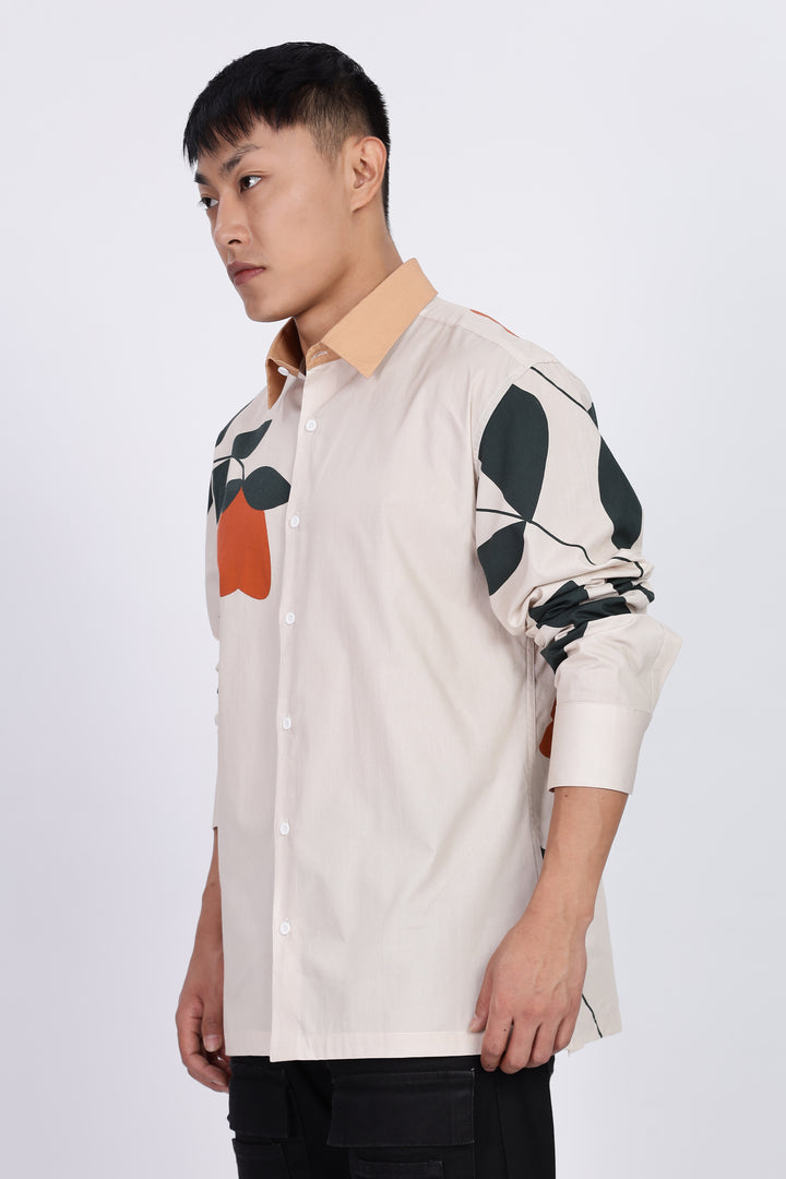 Classic: Orange Floral Printed Shirt