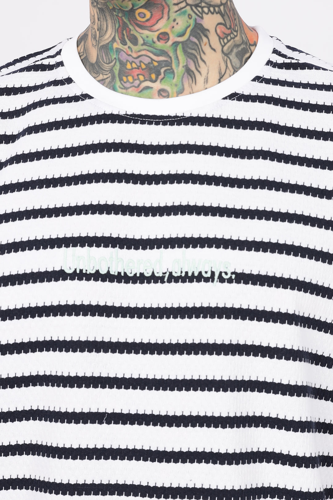 Stripes: Embroidery Oversized T-Shirt