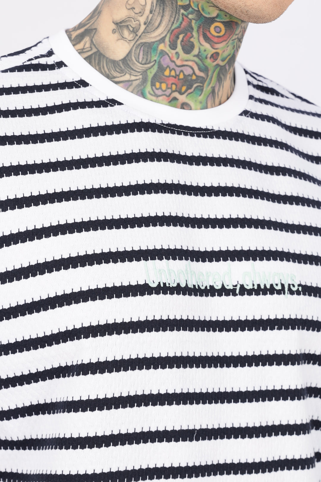 Stripes: Embroidery Oversized T-Shirt