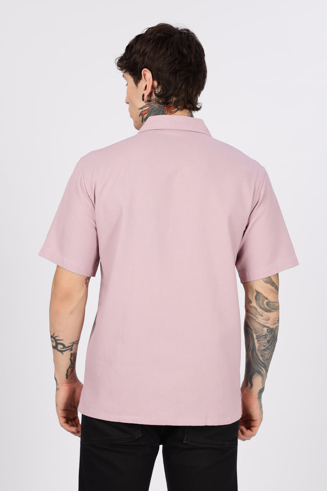 Eszett: Classic textured fabric Pink Shirt
