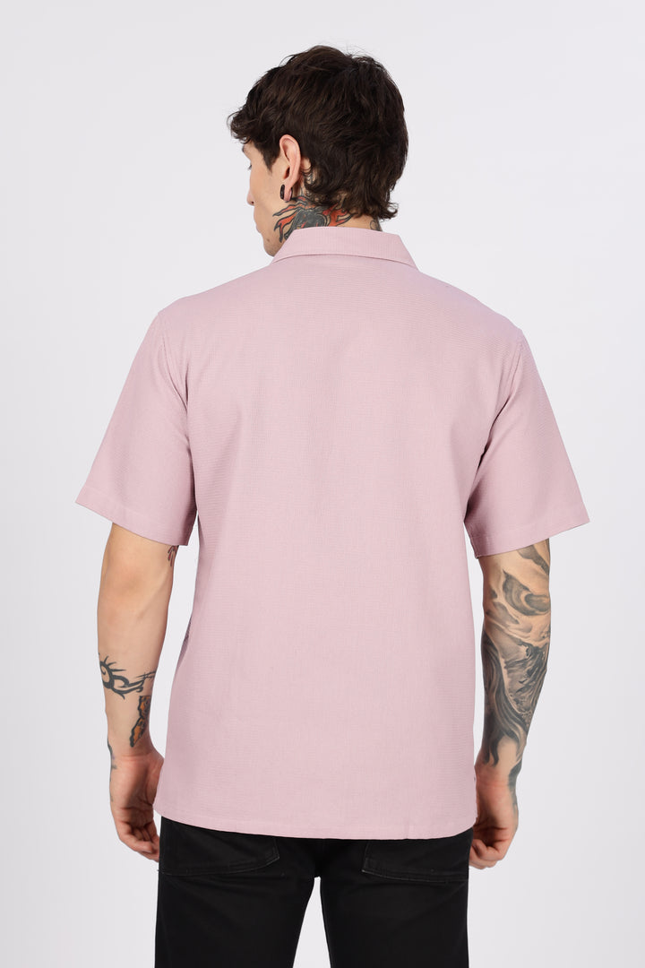 Eszett: Classic textured fabric Pink Shirt