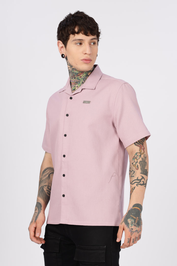 Eszett: Classic textured fabric Pink Shirt