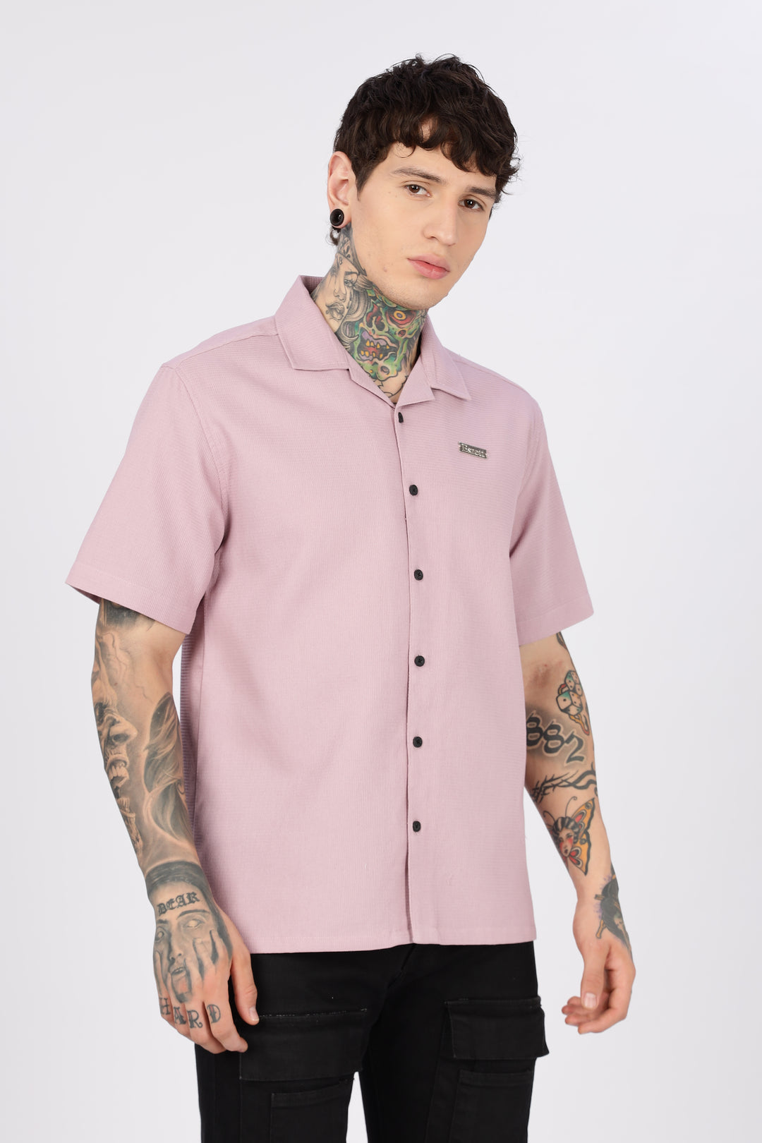 Eszett: Classic textured fabric Pink Shirt