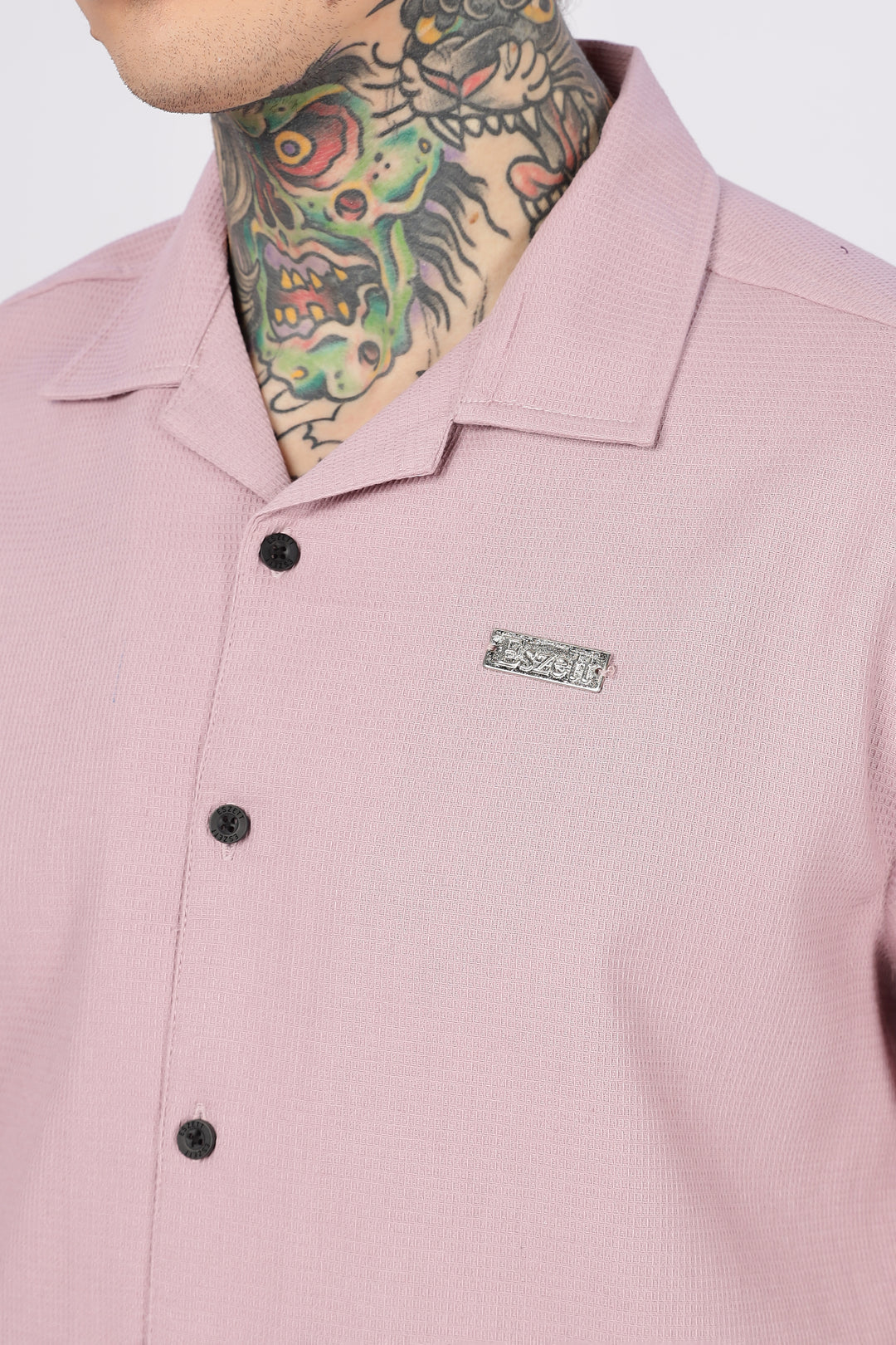 Eszett: Classic textured fabric Pink Shirt