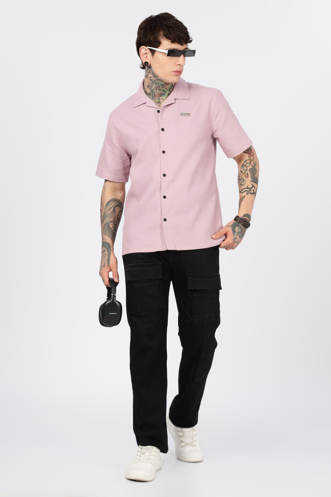 Eszett: Classic textured fabric Pink Shirt