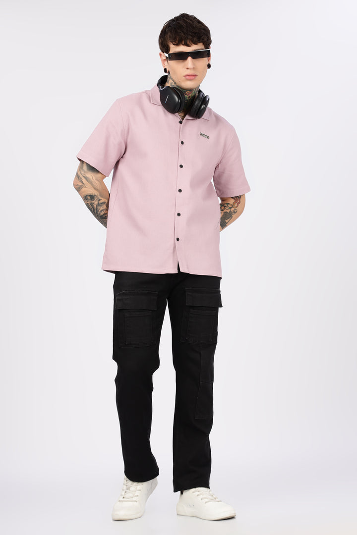 Eszett: Classic textured fabric Pink Shirt