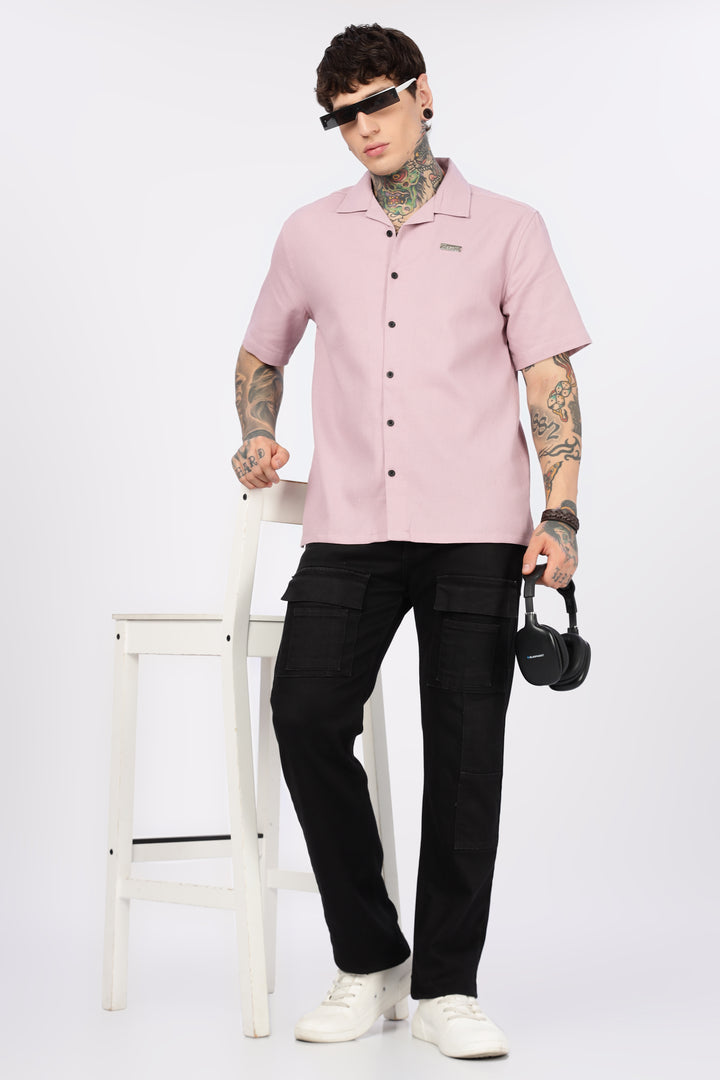 Eszett: Classic textured fabric Pink Shirt