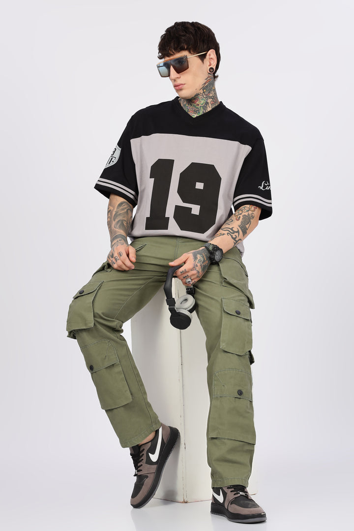 Green Canvas Multi- Pocket Cargo Pants