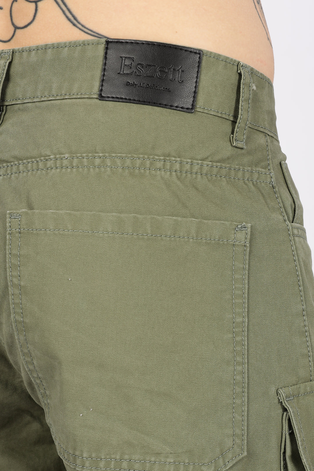 Green Canvas Multi- Pocket Cargo Pants