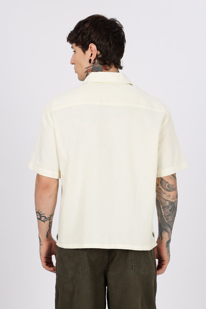 Beach: Textured Fabric Embroidery Shirt