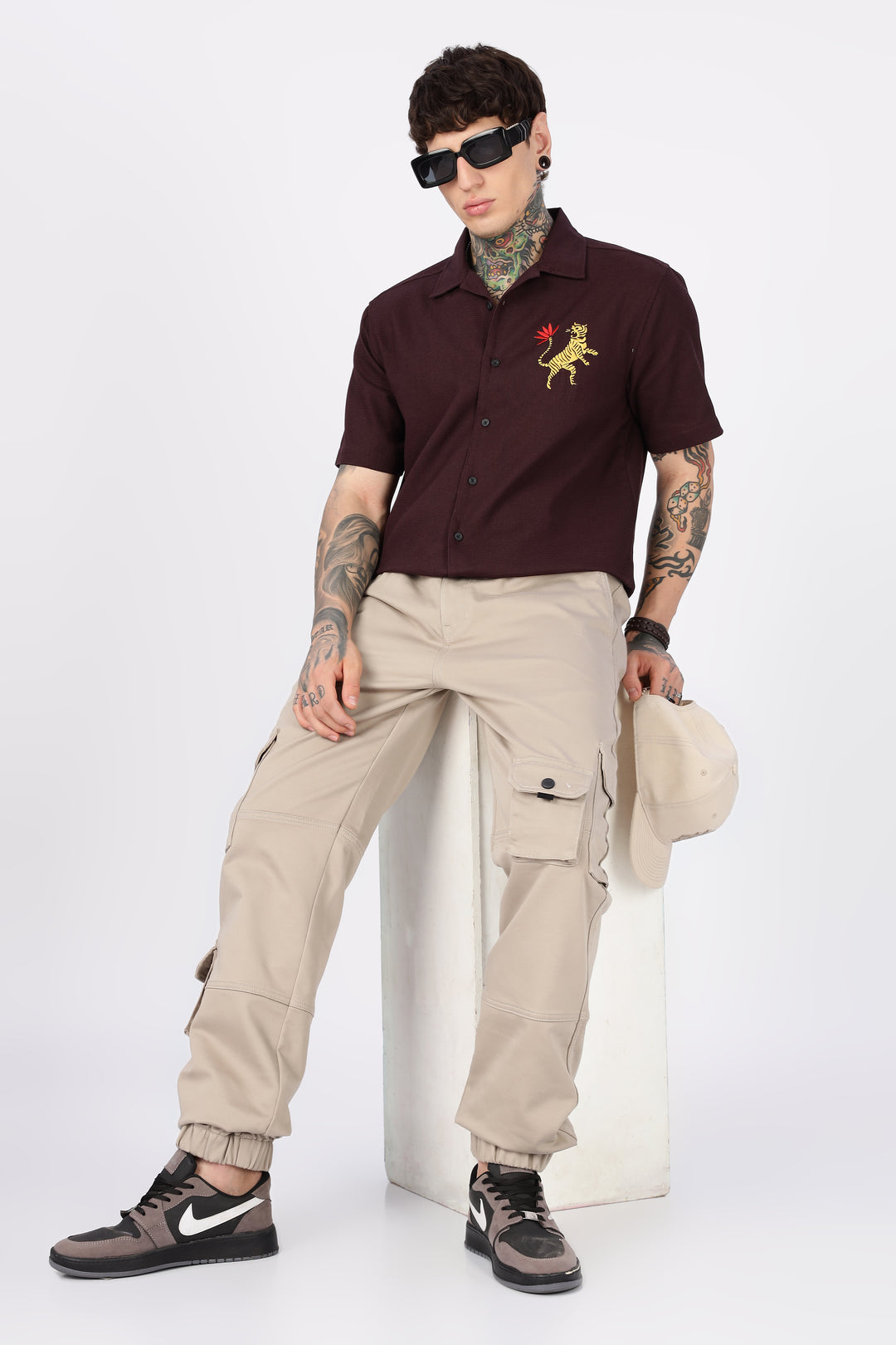 Cream Twill Regular Fit Cargo Pant