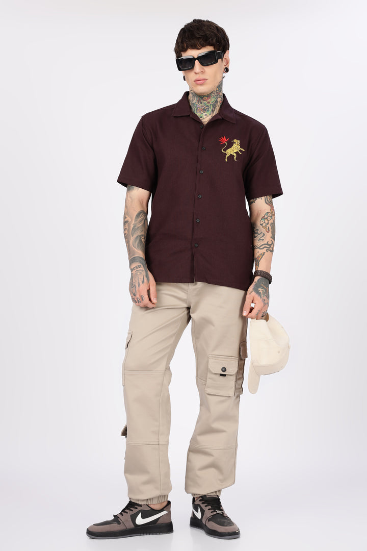 Cream Twill Regular Fit Cargo Pant