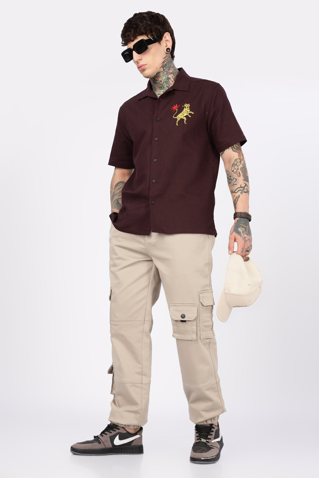 Cream Twill Regular Fit Cargo Pant