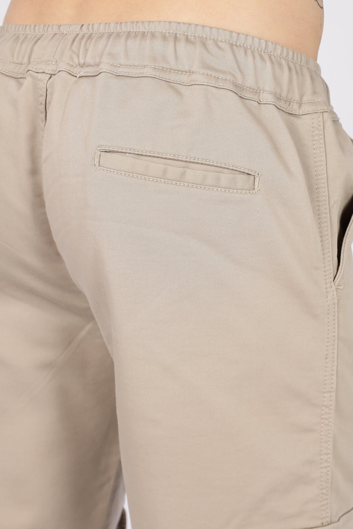 Cream Twill Regular Fit Cargo Pant