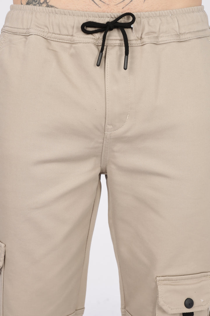 Cream Twill Regular Fit Cargo Pant