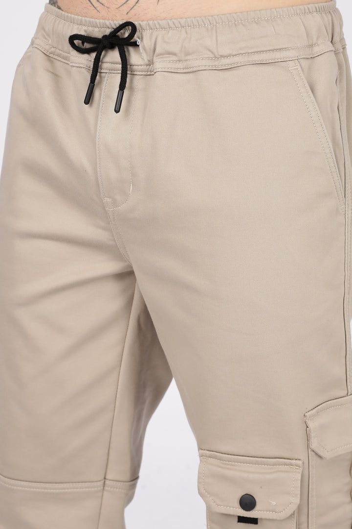 Cream Twill Regular Fit Cargo Pant