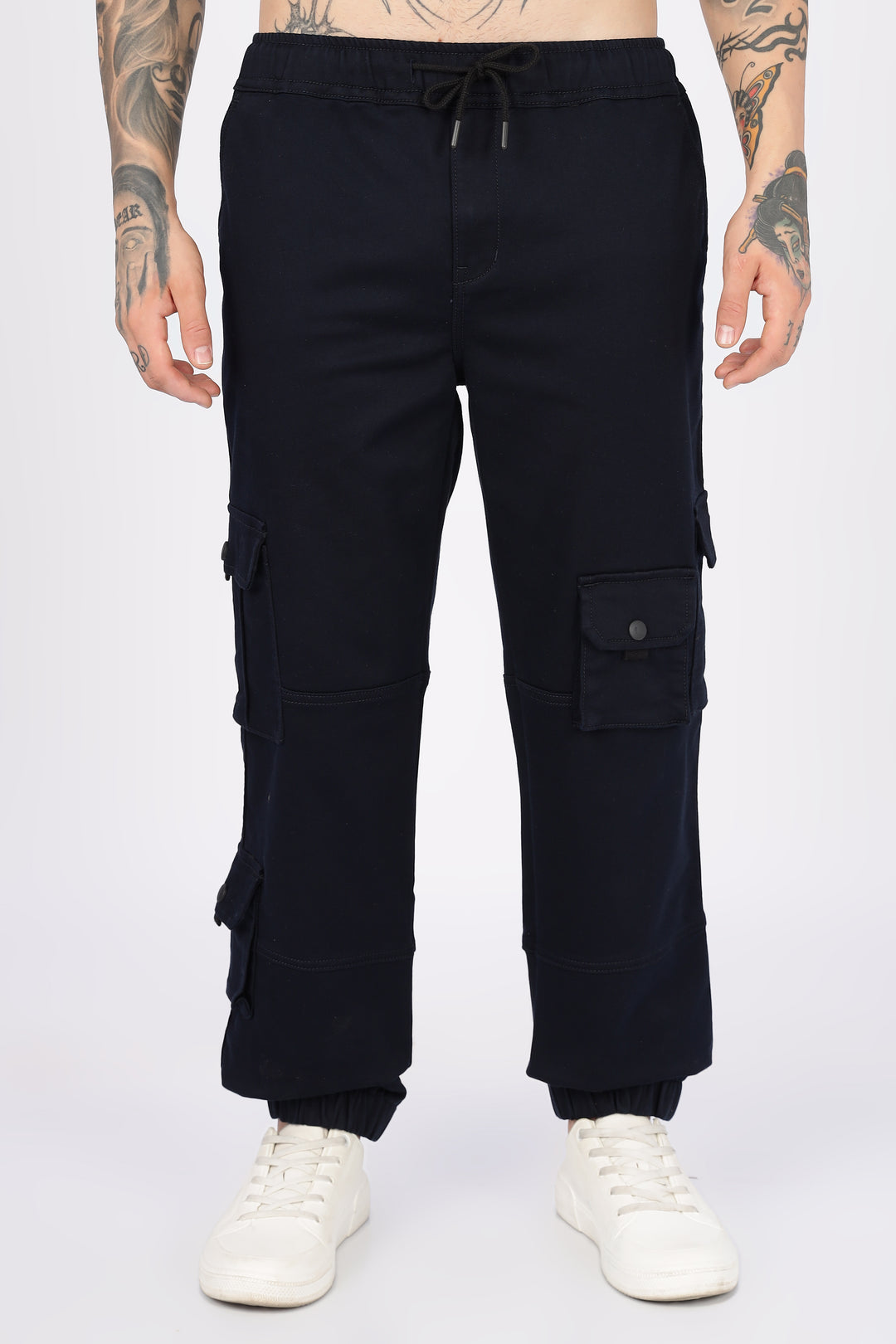 Navy Regular Fit Cargo Pants