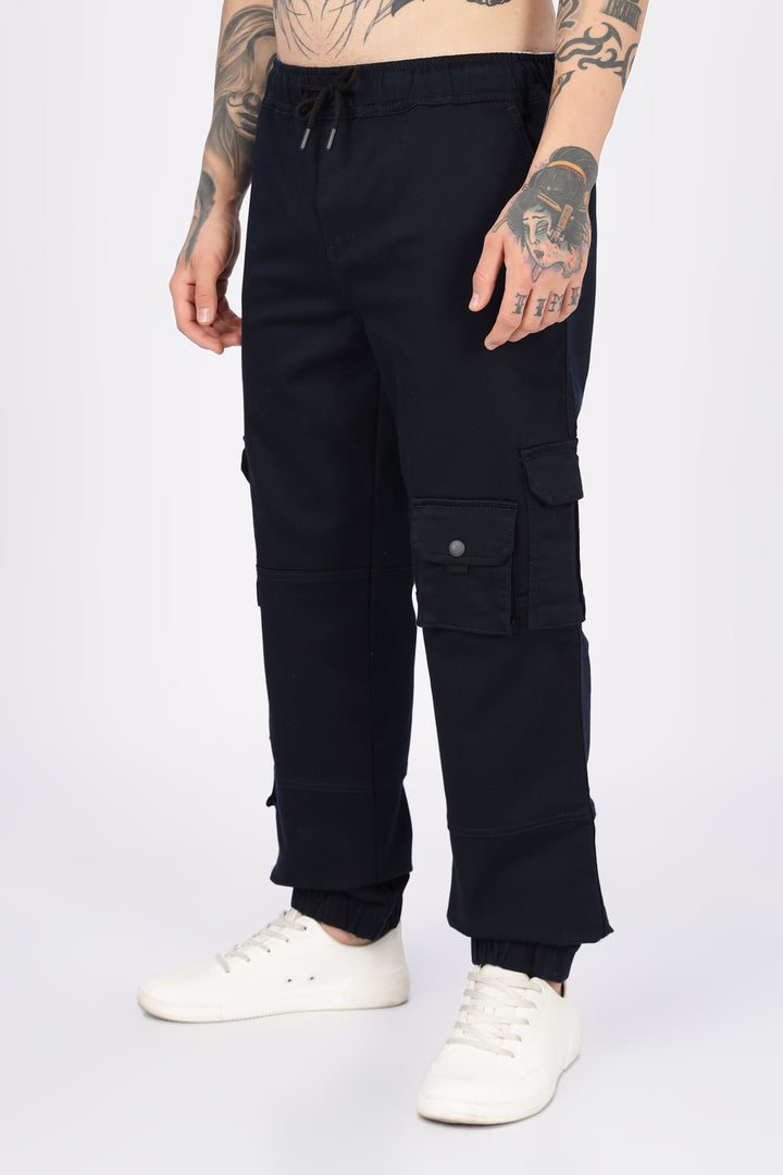 Navy Regular Fit Cargo Pants