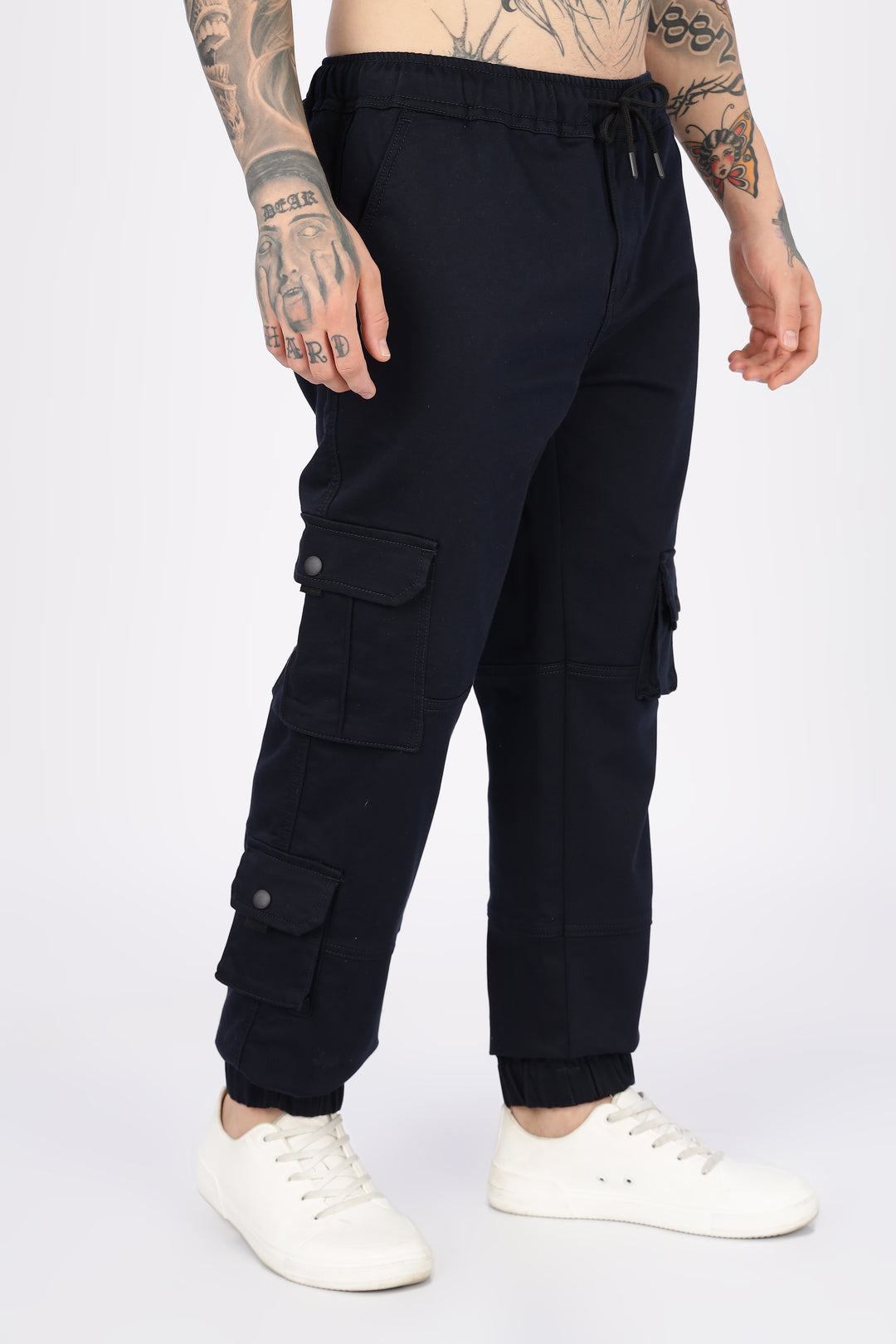 Navy Regular Fit Cargo Pants