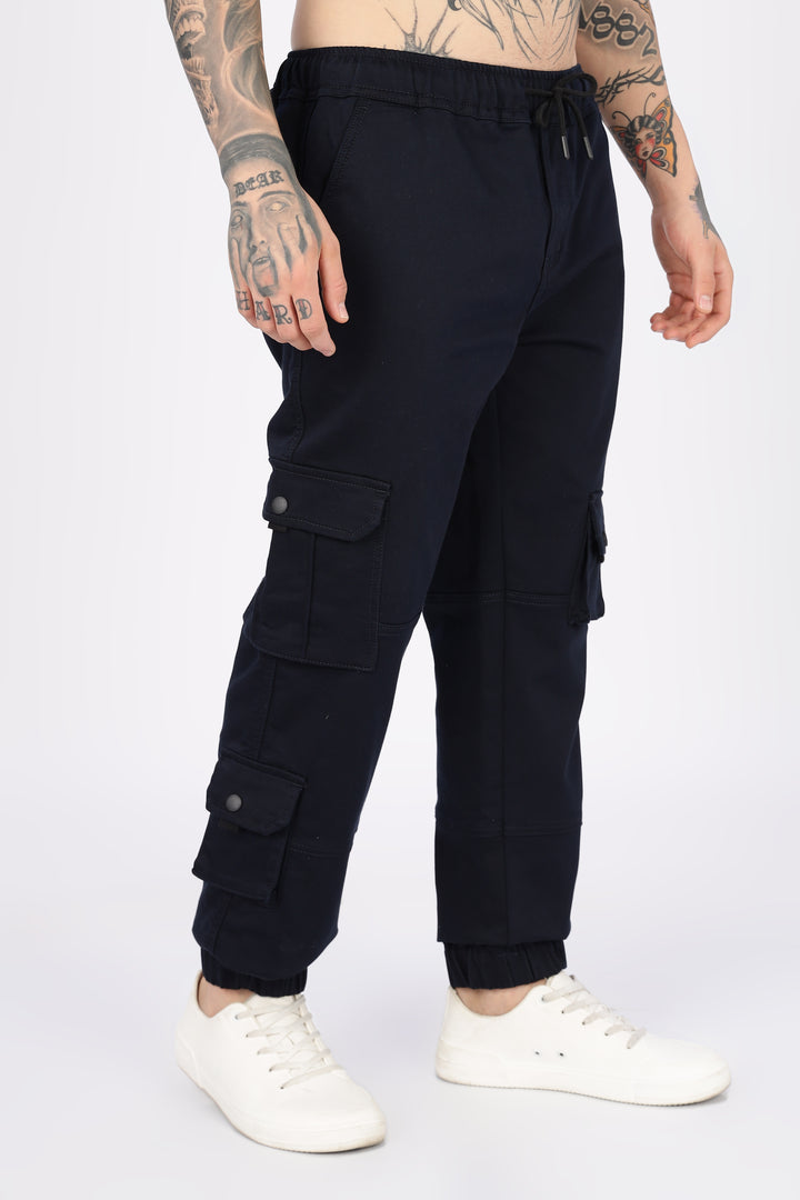 Navy Regular Fit Cargo Pants
