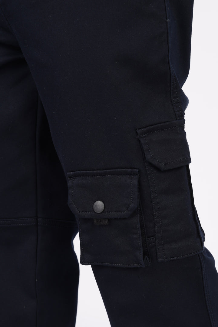 Navy Regular Fit Cargo Pants