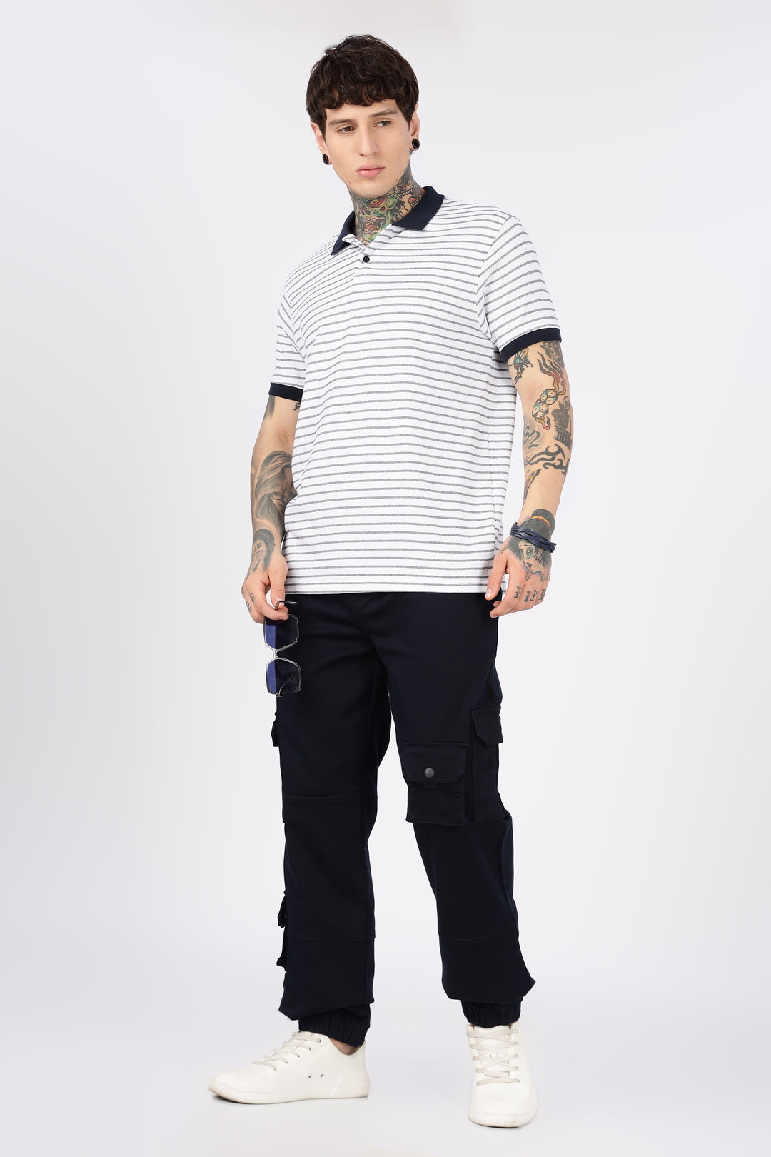 Navy Regular Fit Cargo Pants