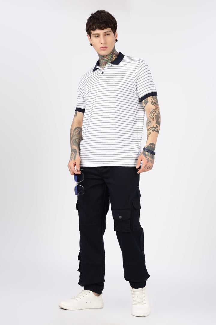 Navy Regular Fit Cargo Pants
