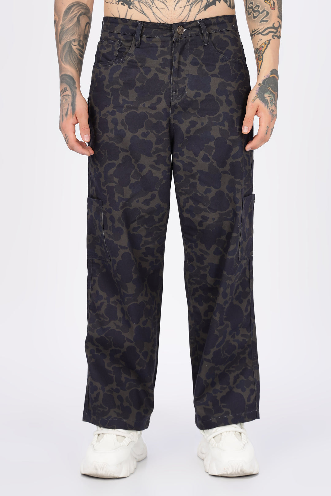 Camouflage Printed Baggy Cargo Pants